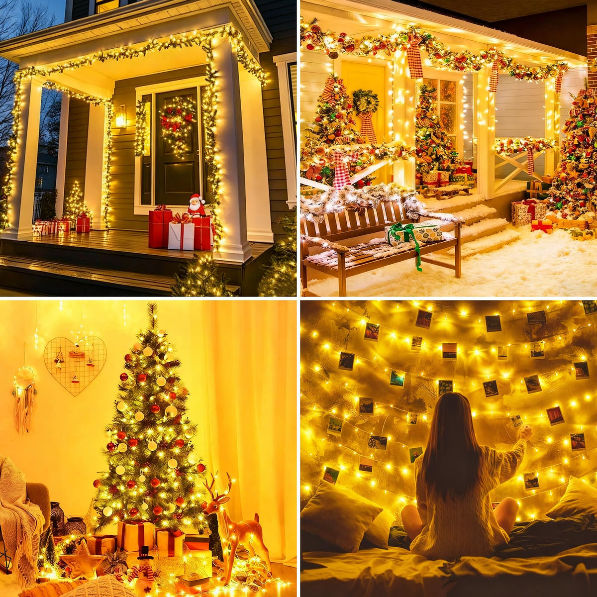 600 LED Outdoor String Lights 18M Waterproof with Timer & Remote Control – Warm White