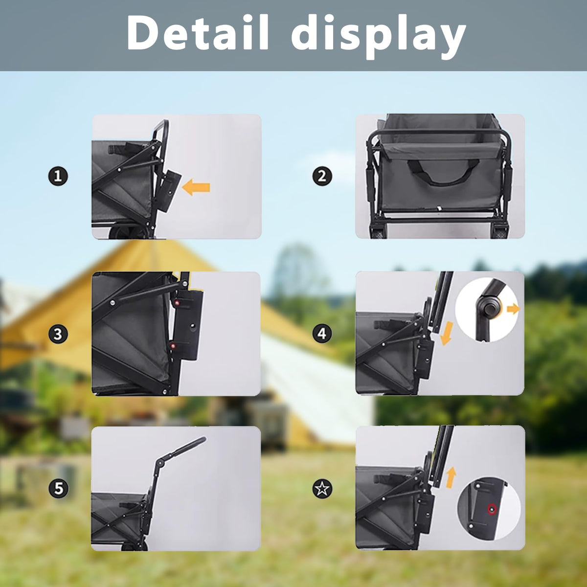 Push Handle Telescopic for Folding Handcart Replacement Collapsible – Universal
