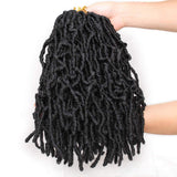 Extensii de păr sintetice împletite croșetate tip Nu Locs 30 cm – Negru