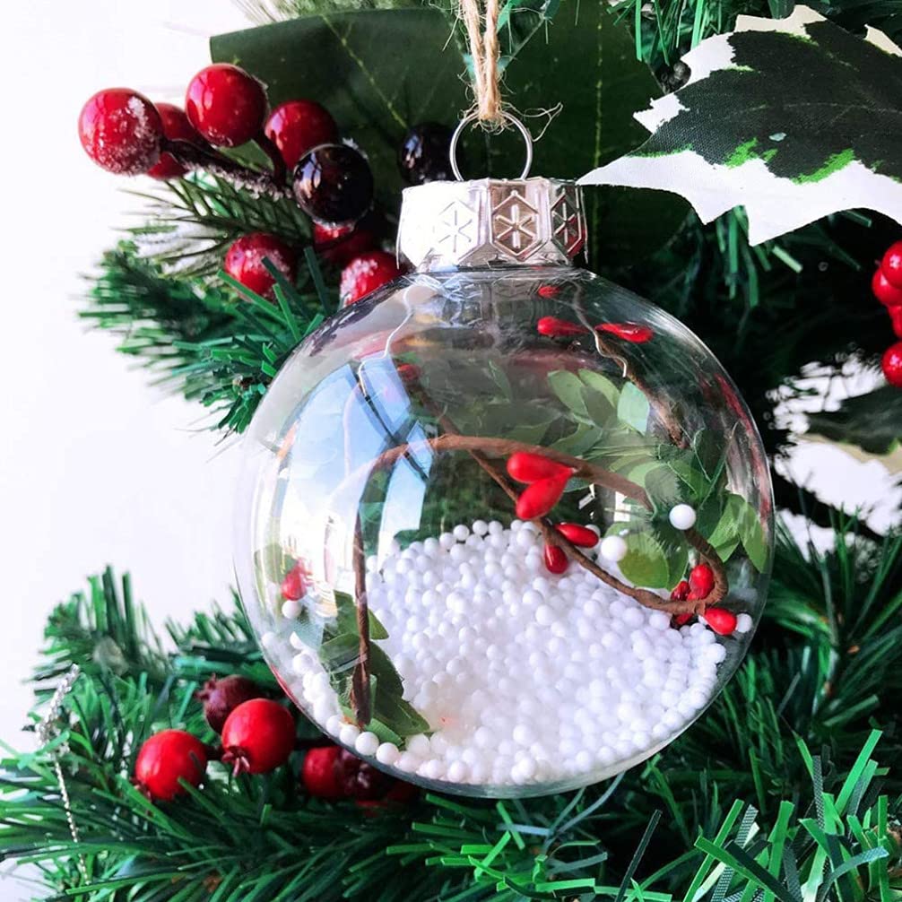 Fillable Christmas Baubles 10-Pack Acrylic Clear for Filling – Transparent 10cm