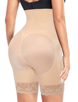Women's Tummy Control Panties, Flat Tummy Control, Invisible Shapewear, High Waist, Anti-Chafing, Thigh Shapewear, Lace, Shorts, #1 Beige, 48