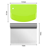Vicloon Dough Scraper, 2 PCS Plastic and 1 PC Stainless Steel Dough Scraper Cutter Spatula for Baking Butter Cream Bread Cake
