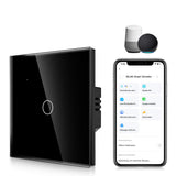 WiFi Flush-Mounted Smart Light Switch 3-Gang Touch Wall Switch Voice Control – White