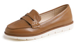 Mocasini comozi damă din piele ecologică flexibili – Camel EU 40