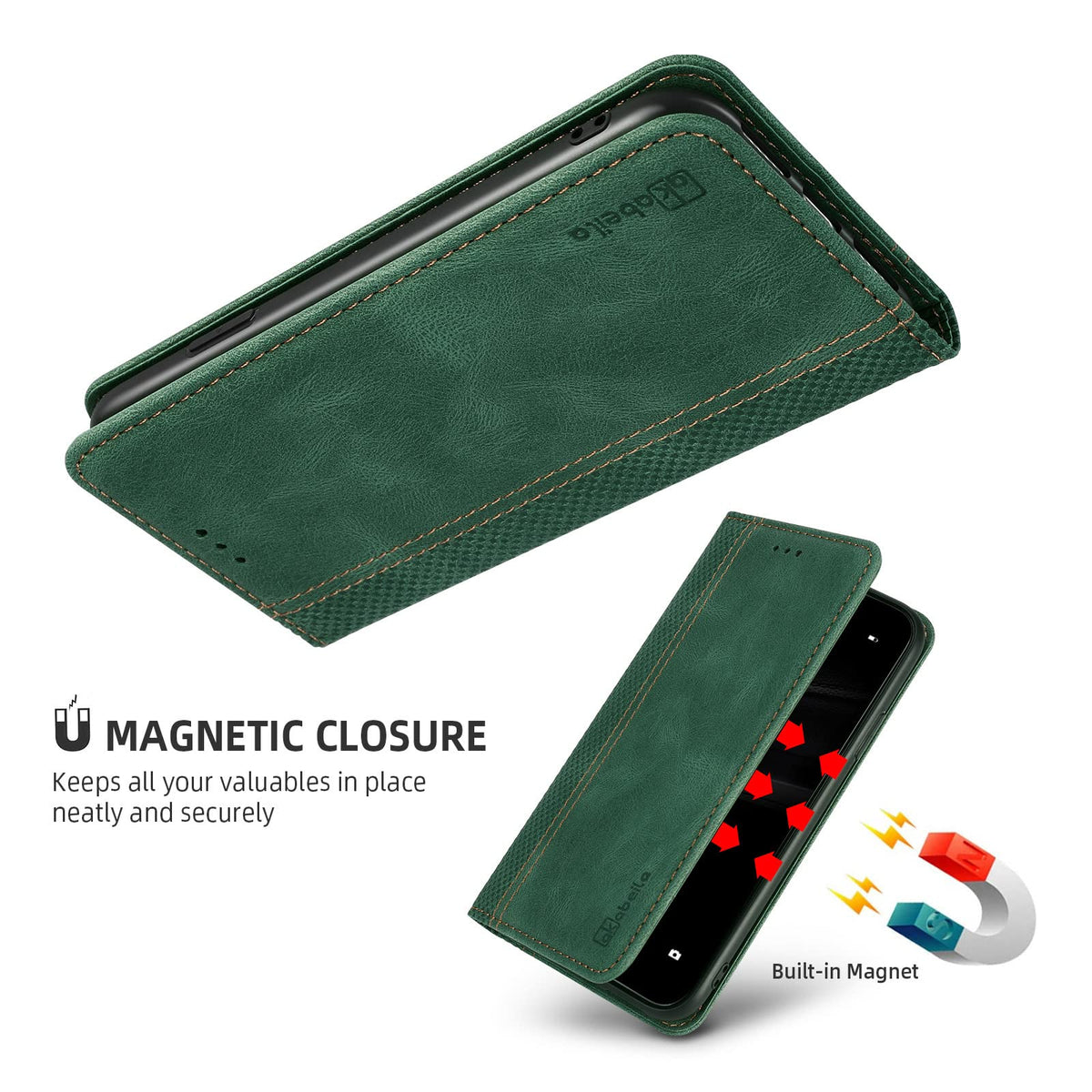 Husă tip carte din piele ecologică pentru Xiaomi 13 cu închidere magnetică și suport carduri