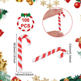Christmas Candy Cane Hanging Ornaments 100pc 48.5mm Spiral Plastic – Red/White