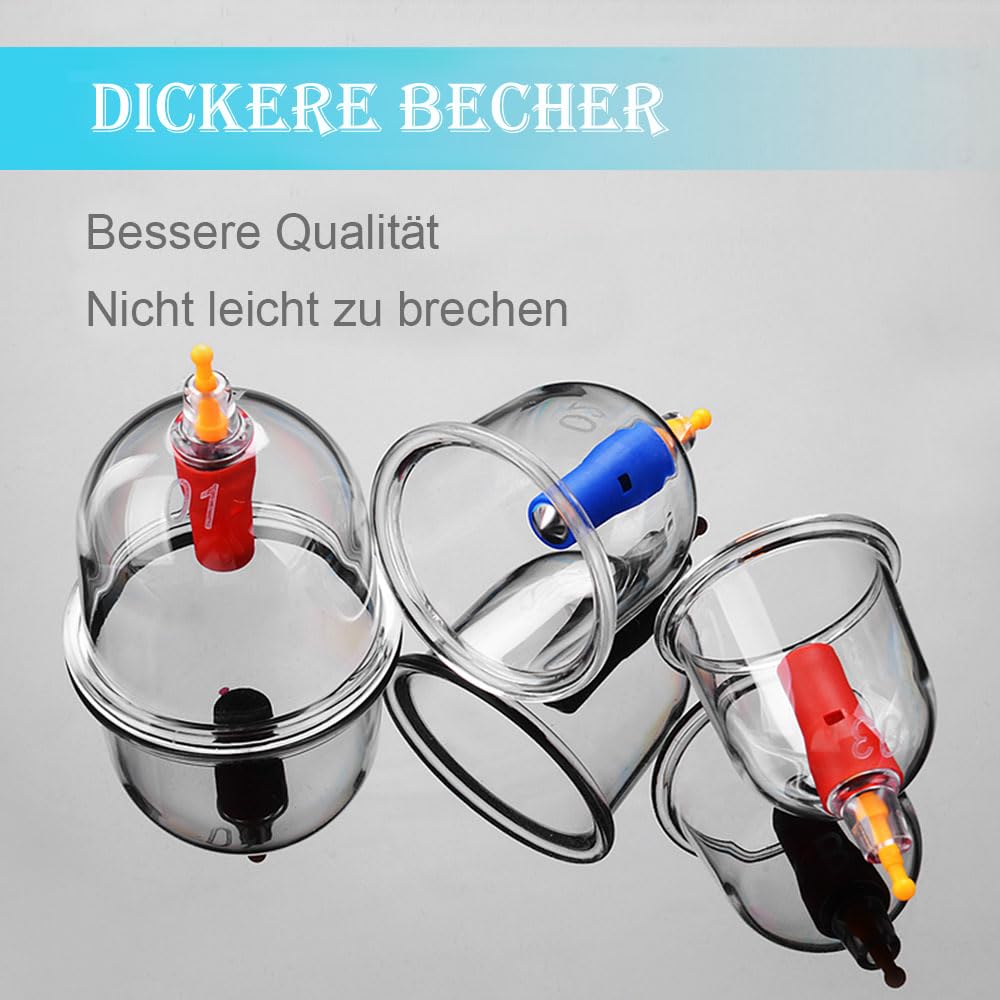 Cupping Therapy Set Glass Cups with Vacuum Pump – 24pcs