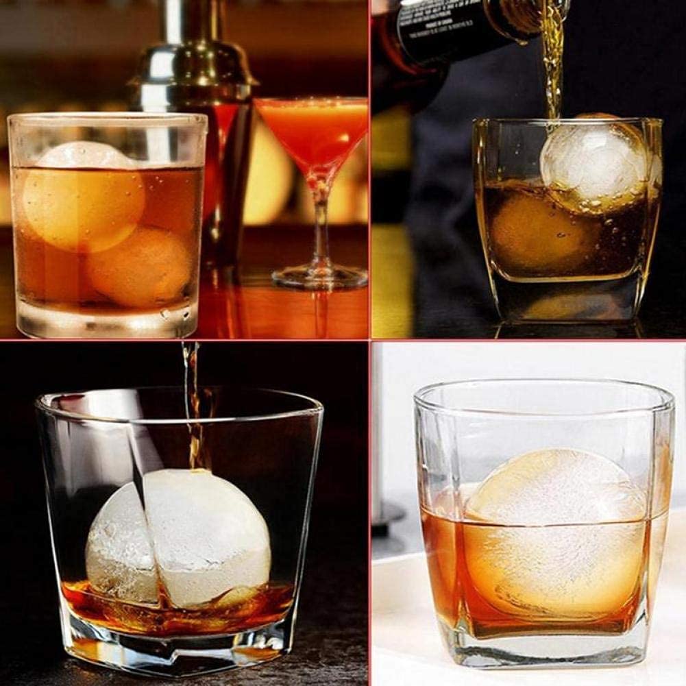 Formă de gheață pentru sfere mari rotunde din silicon și plastic pentru cocktailuri