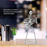 Metal Guitar Player Figurine Vintage Iron Sculpture – Decorative
