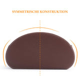 Remote Control Holder PU Leather Storage Box with 5 Compartments – Brown