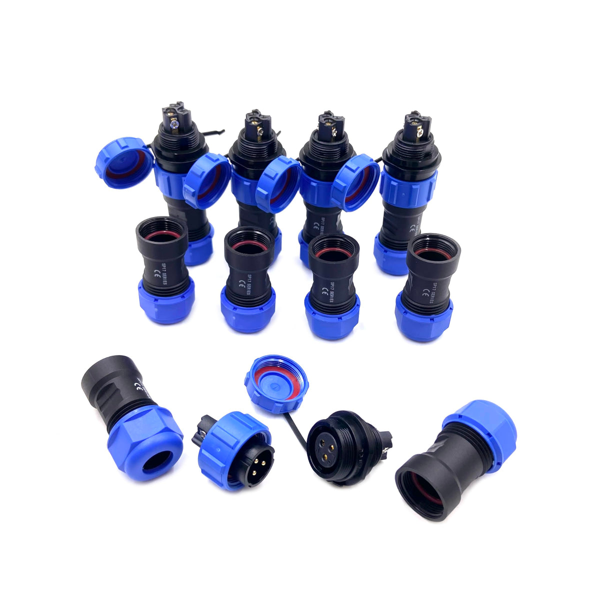 Conectori aviație SP17 3 pini fără lipire impermeabili IP68 500V 10A, set 5 buc