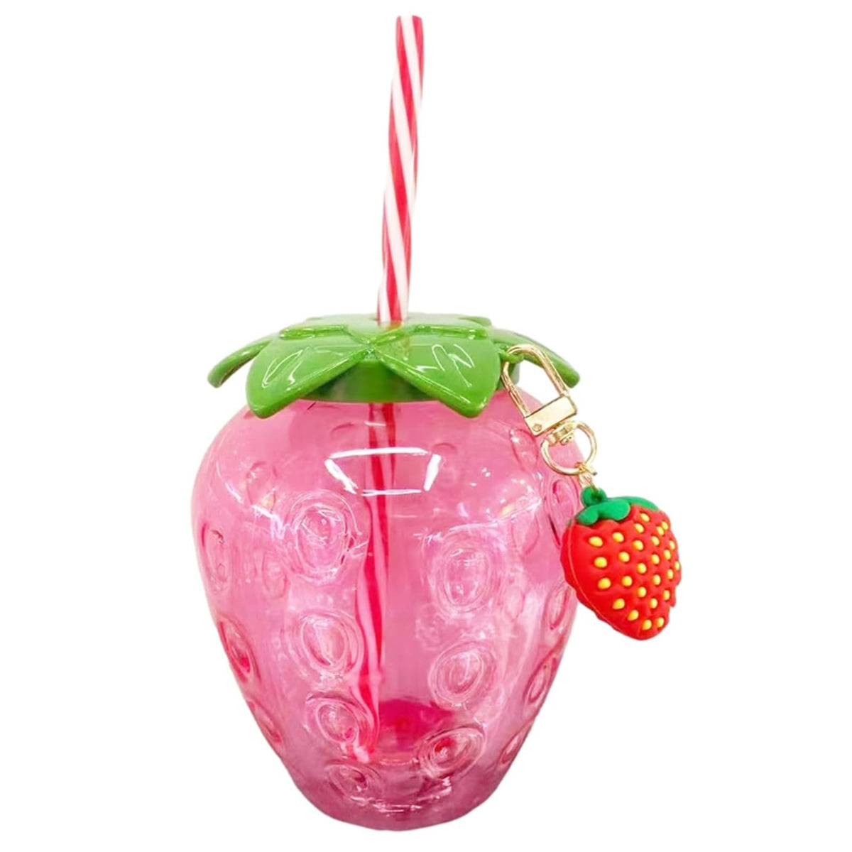 Children's Straw Cup 500ml with Lid & Straw Reusable Plastic – Strawberry