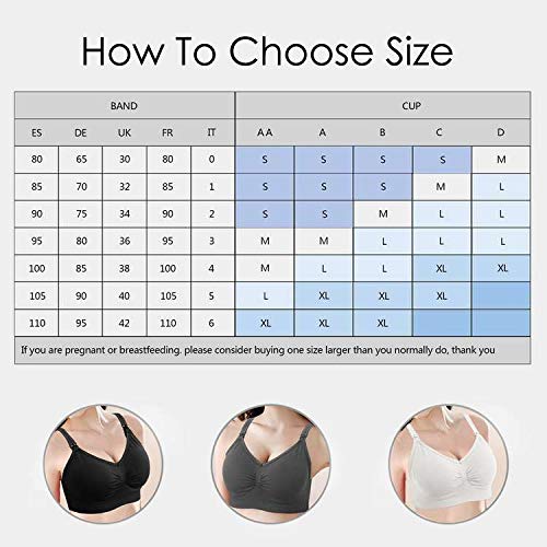 HBselect 3 Pcs Maternity Nursing Bra Seamless Nursing Bra with Additional Bra Extenders Breastfeeding and Sleep Without Underwire for Women