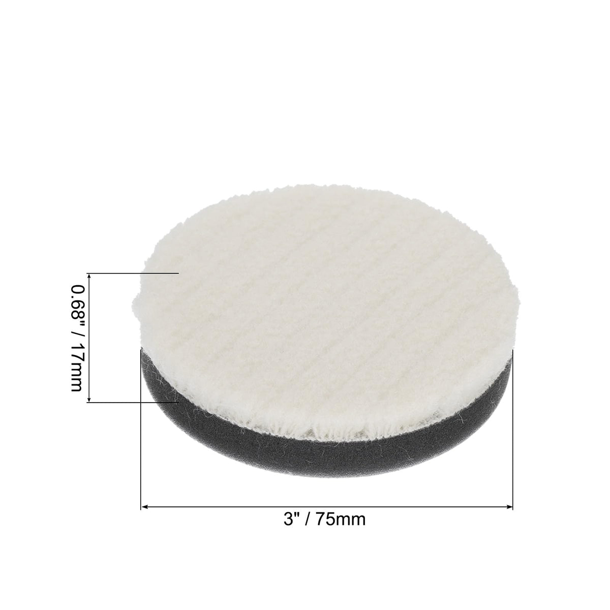 Lambswool Polishing Discs 75mm 8-Piece Buffing Pads for Rotary Tools – Cream