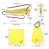 Saxophone & Flute Cleaning Kit 3 Cloths + Mouthpiece Brush – 1 Set