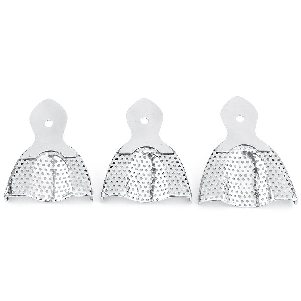 Dental Impression Trays Stainless Steel Autoclavable Upper & Lower – 6pcs