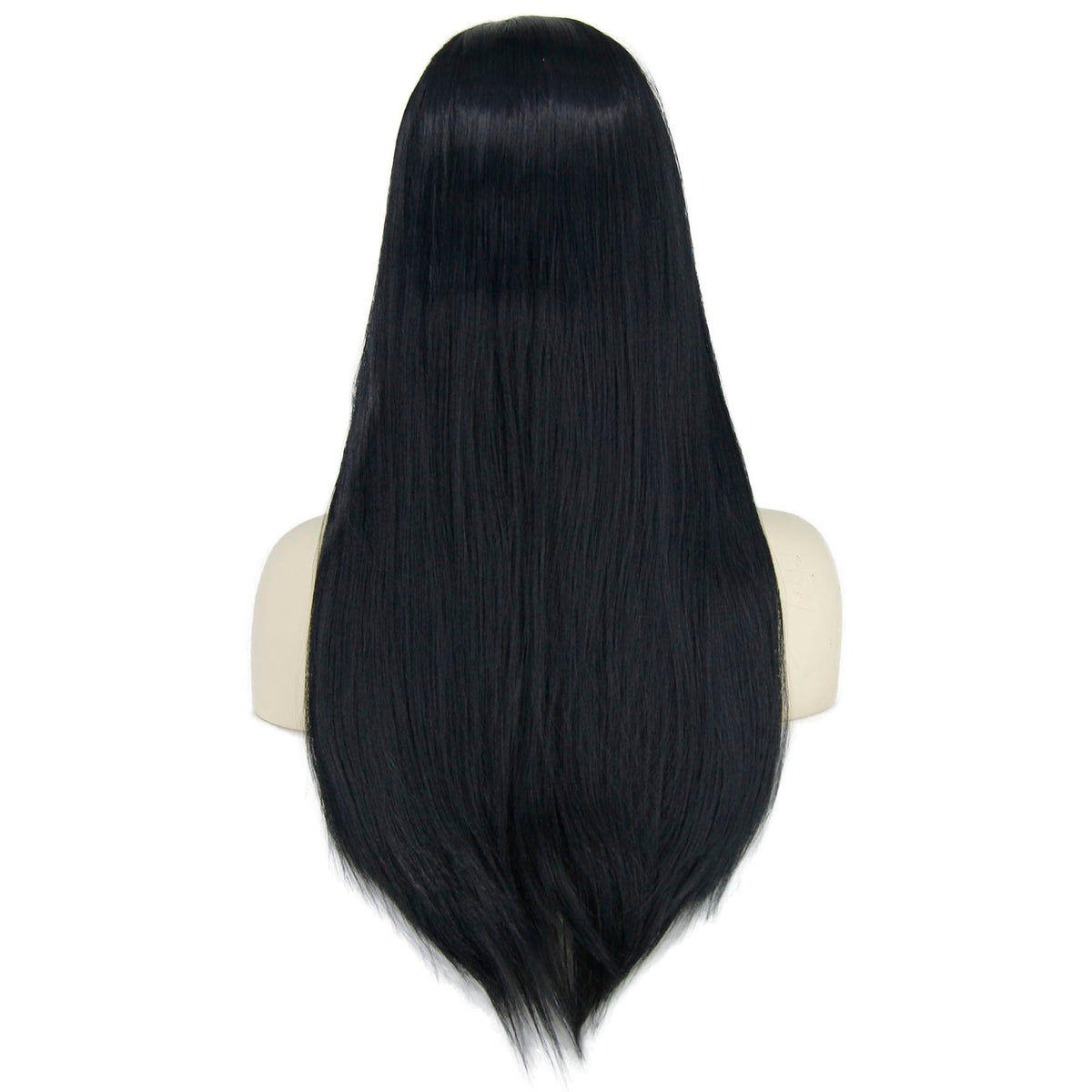 Women's Long Straight Black Wig with Necklace – Addams Costume Halloween