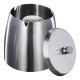 Scrumieră mare de exterior din inox cu capac antivânt – Argintiu