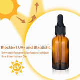 Amber glass dropper bottles 30ml pack with droppers & funnel accessories – 30ml 6-pack