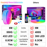 Cozylady 6M RGB Neon LED Strip, Flexible Strips with strong double-sided adhesive tape, 24V LED light ropes with app/remote control applicable to bedroom, room & outdoor decoration.