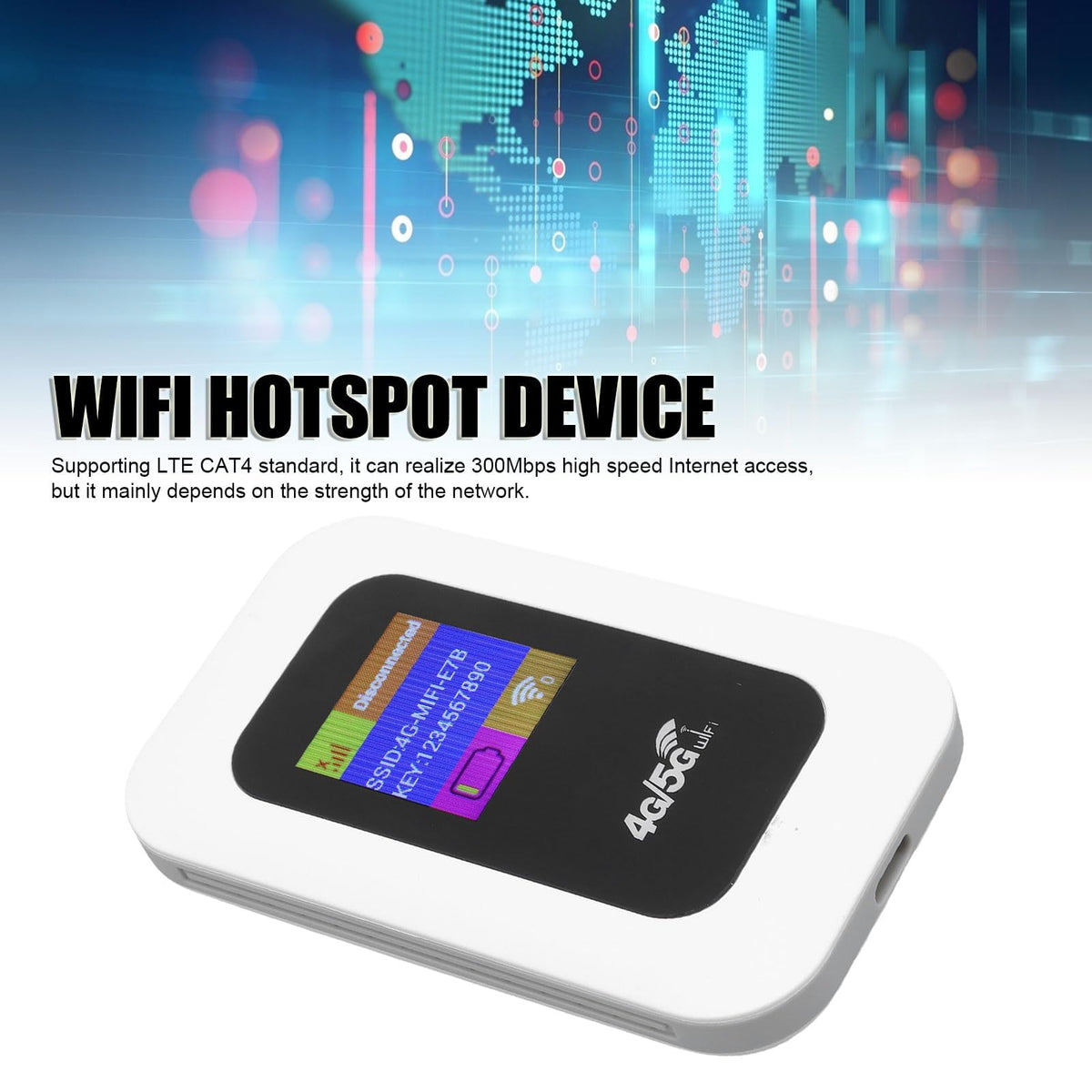 Mobile Hotspot 5G Wi‑Fi 300Mbps SIM Slot Portable Router Plug-and-Play