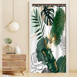 Shower Curtain 120x180cm Tropical Jungle Palm Leaves Waterproof Anti-Mould – Green