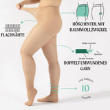 CALZITALY Compression Stockings, 10 mmHg High Compression Pantyhose | 70 Denier | Black, Natural, Blue | S, M, L, XL | Italian Hosiery (M, 2X Natural)
