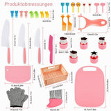 Set 35 ustensile de bucătărie sigure pentru copii cuțite fără lamă ascuțită – Multicolor (2+ ani)