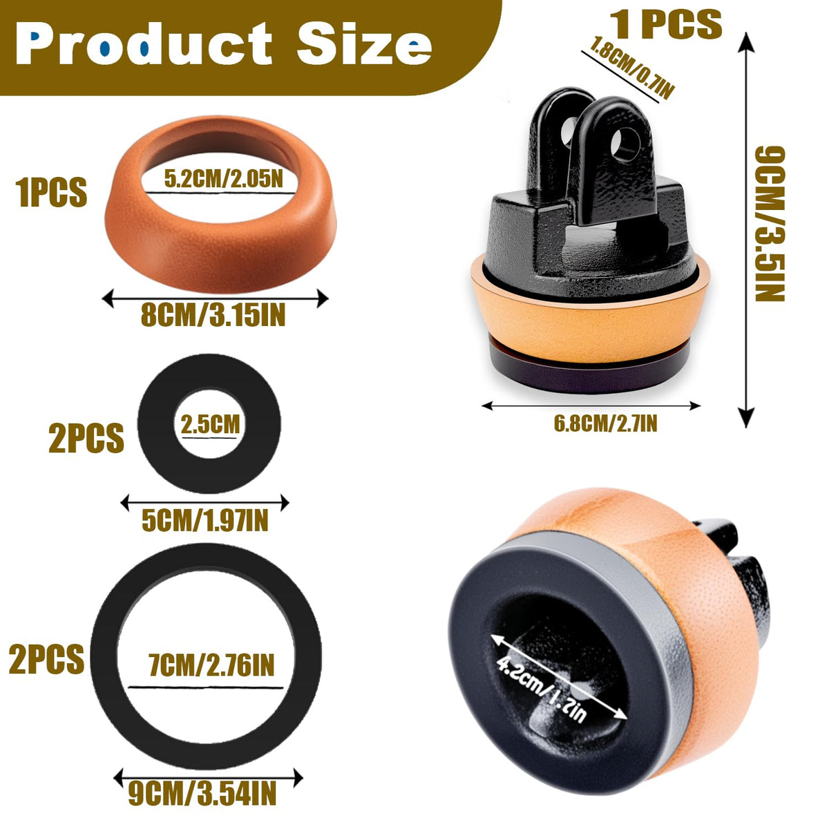 Replacement piston set for Type 75 hand pump with 5 sealing rings – Type 75