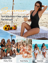 Costum de baie întreg modelator damă push-up buretat – Negru M
