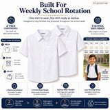 Boys' Dress Shirt 2-Pack Cotton School Uniform Formal – White Size 8