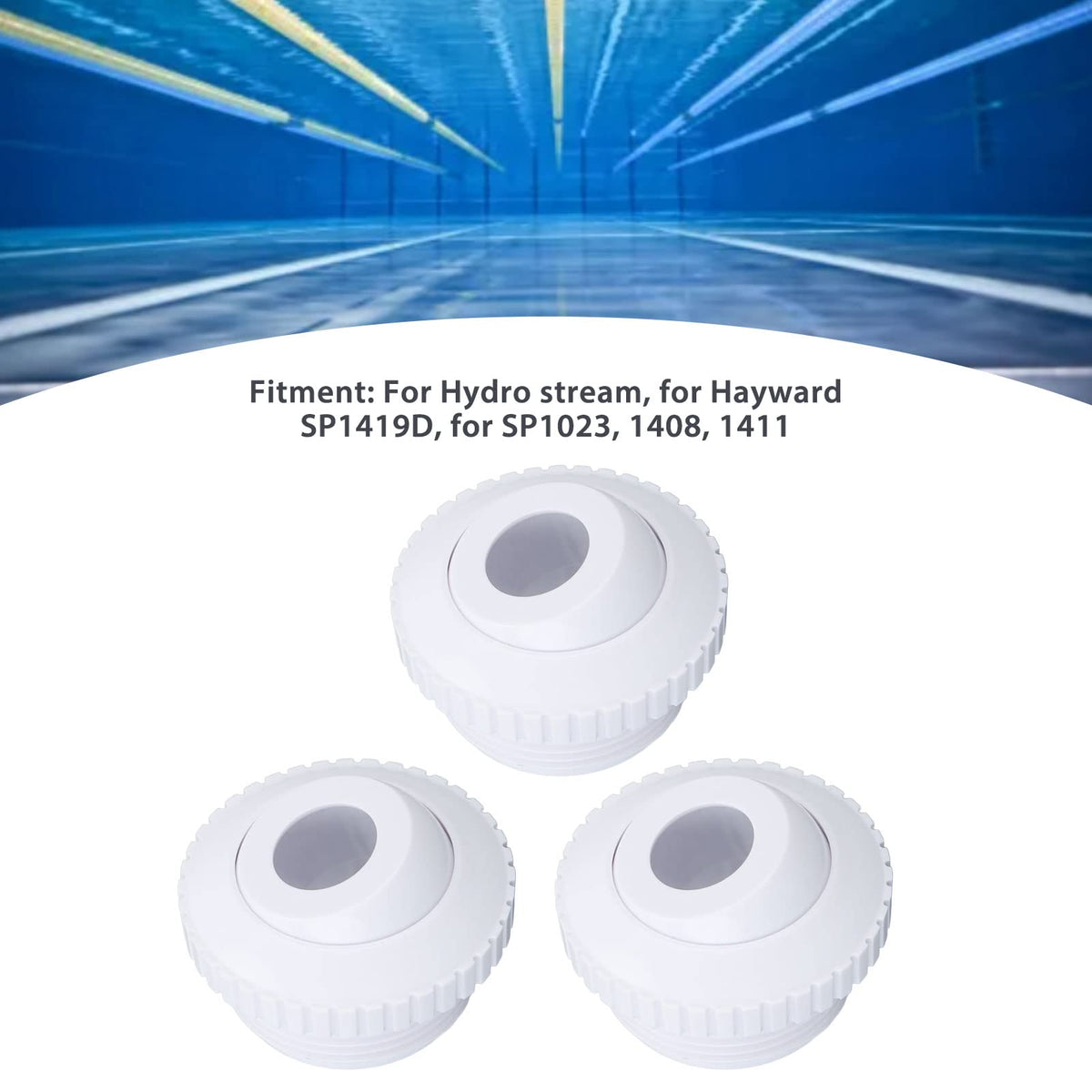 Duze de refulare reglabile cu bilă rotativă pentru piscină SP1419D, set 3 bucăți – Alb