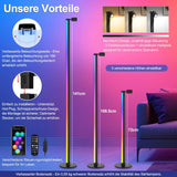 RGBIC LED Floor Lamp 140cm Detachable Dimmable 16M Colours App Control 180° Illumination – Black