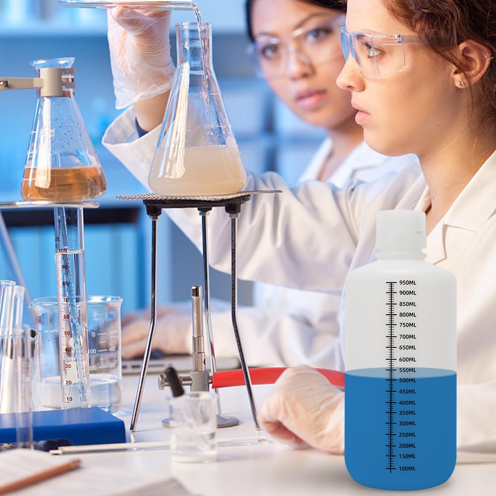 Graduated PE Reagent Bottles Lab Liquid Storage 2-Pack – 1000ml