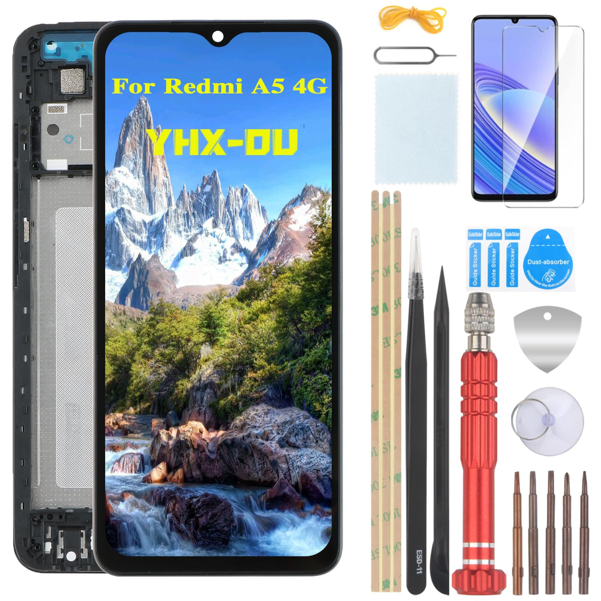 Ecran display LCD cu touchscreen și ramă cu scule pentru Xiaomi Redmi A5 4G 6.88" – Negru