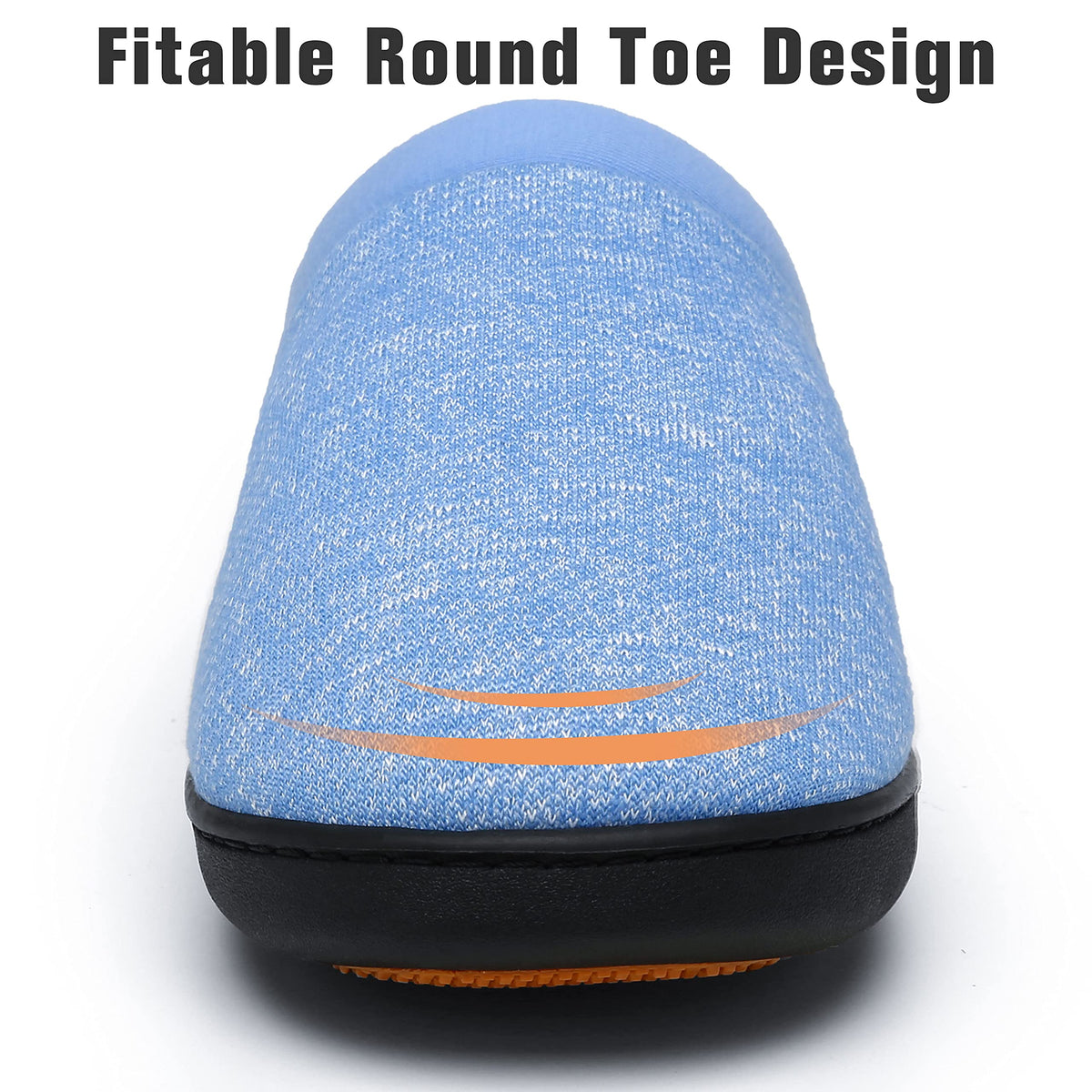 Unisex Memory Foam Non-Slip Winter Slippers Warm Cotton Blend – Sky Blue EU 38
