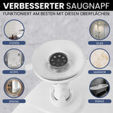 Oglindă de duș anti-aburire cu ventuză și suport de aparat de ras Mirrorvana 20x18 cm – Alb