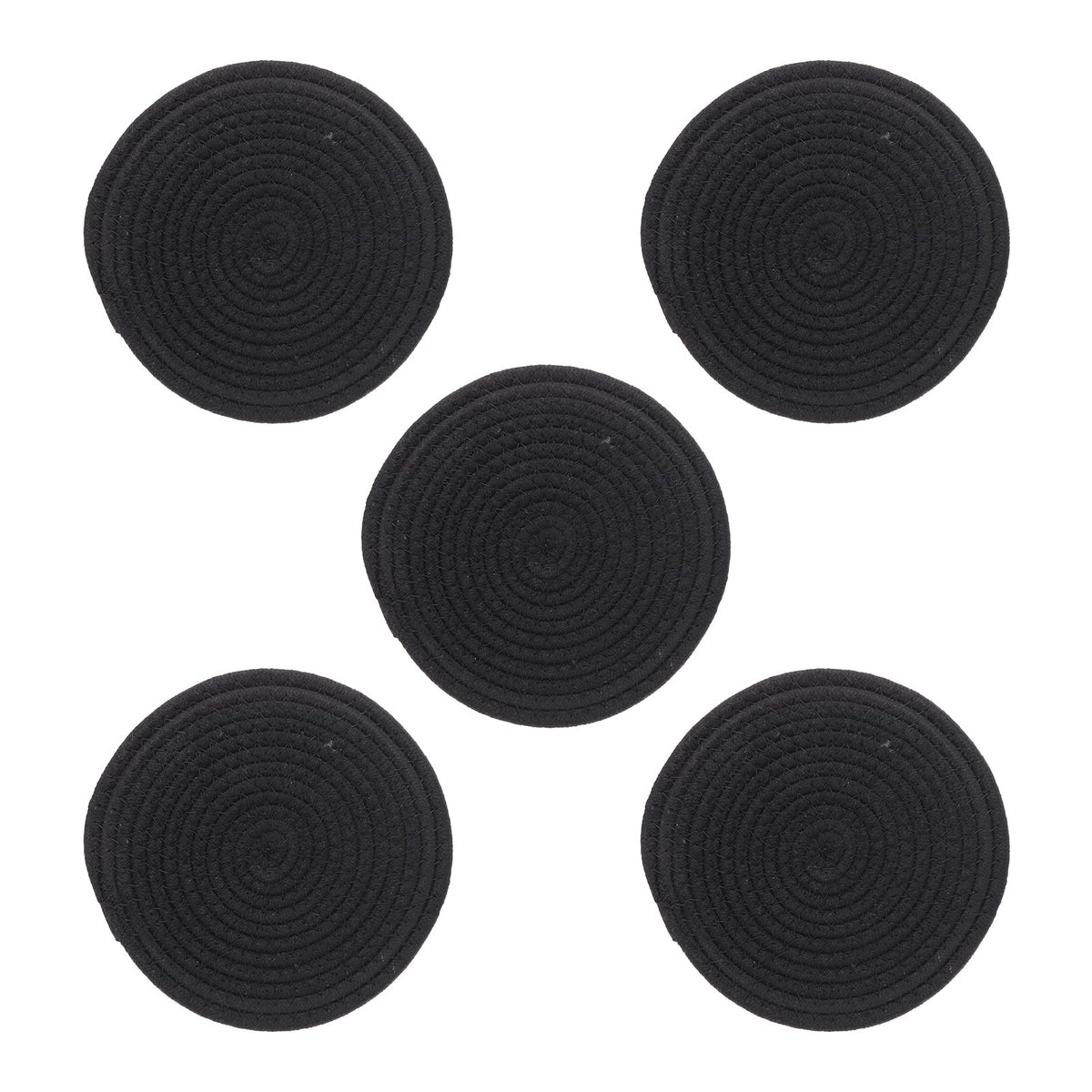 Trivets for Hot Dishes 8in Heat-Resistant 5-Pack – Black