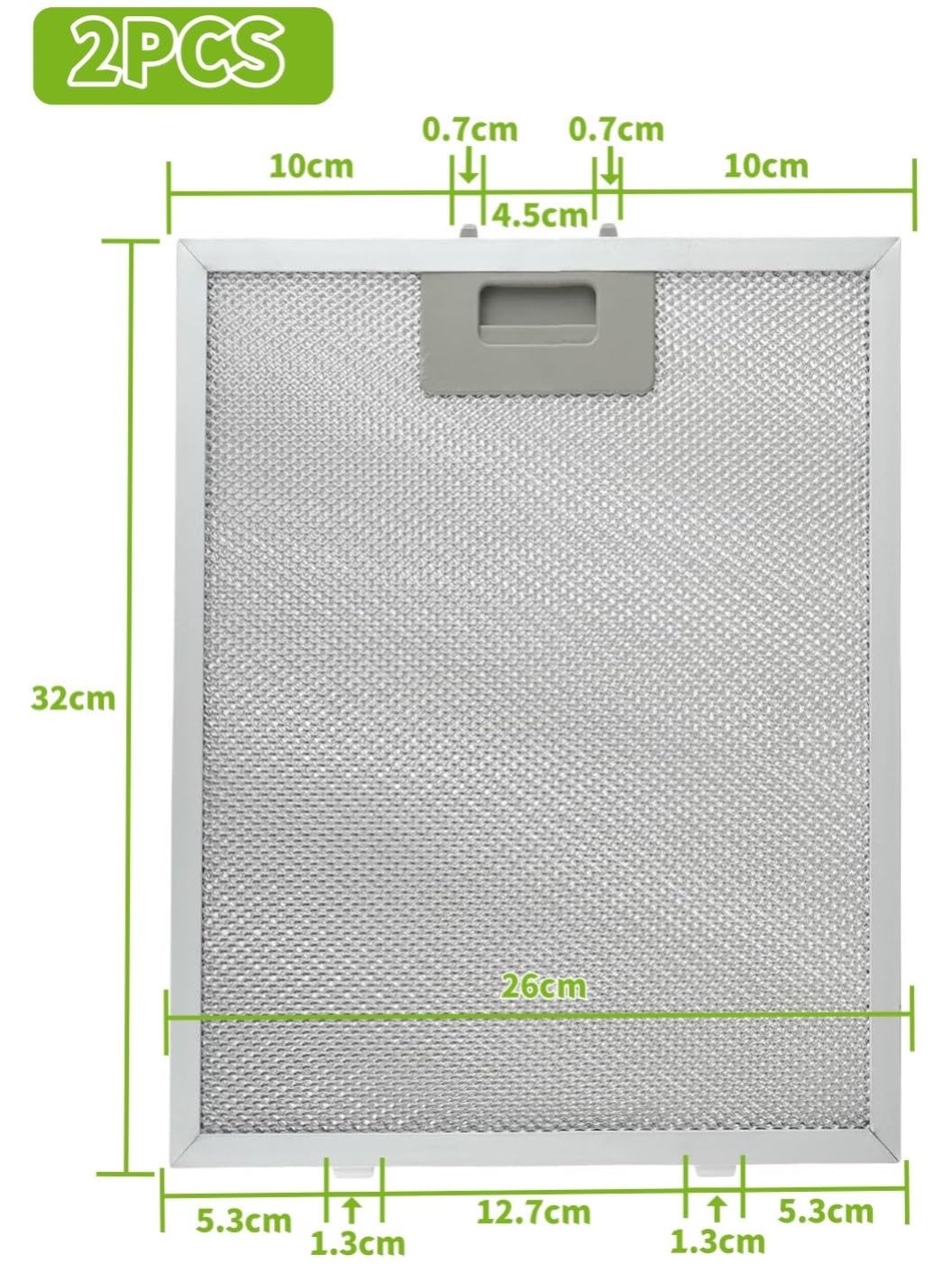 Aluminum Grease Cooker Hood Filters 2pcs – 320mm x 260mm