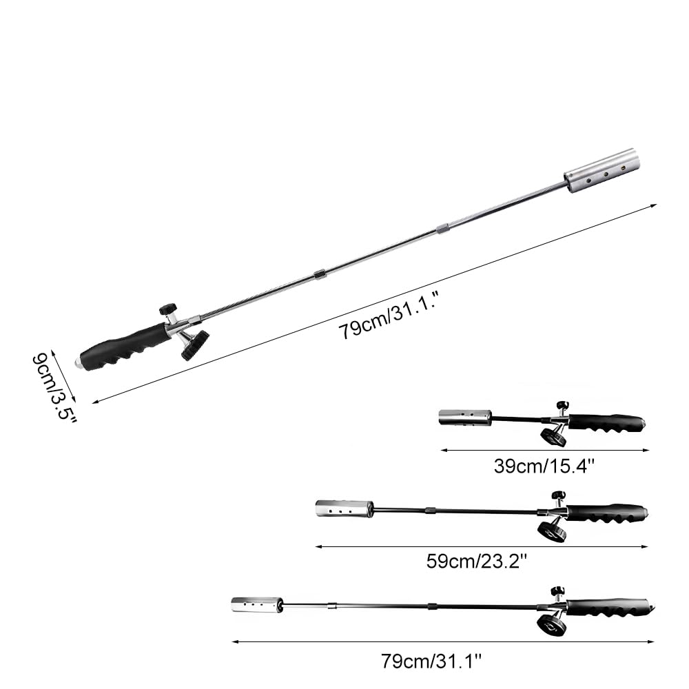 Adjustable Weed Burner Flame Weeder 39–79cm Detachable with Ergonomic Handle – 39–79cm