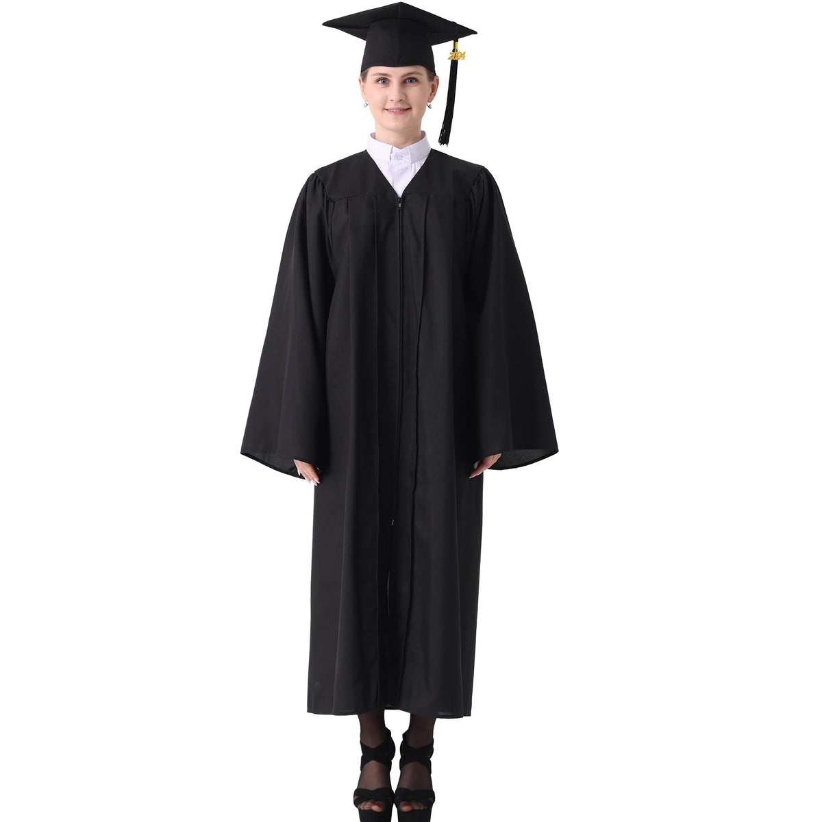 Robă și tocă de absolvire pentru adulți liceu și facultate GraduatePro unisex – Negru