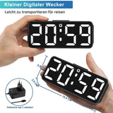Digital Alarm Clock Silent Adjustable Volume – White