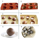 2 pieces silicone mold ball, 5 holes silicone mold round 8 cm, half sphere baking mold, silicone mold half sphere for chocolate, cake, jelly, dome mousse