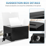 Cutie de donații și vot din acril cu încuietoare și cheie 16x12x10 cm – Negru