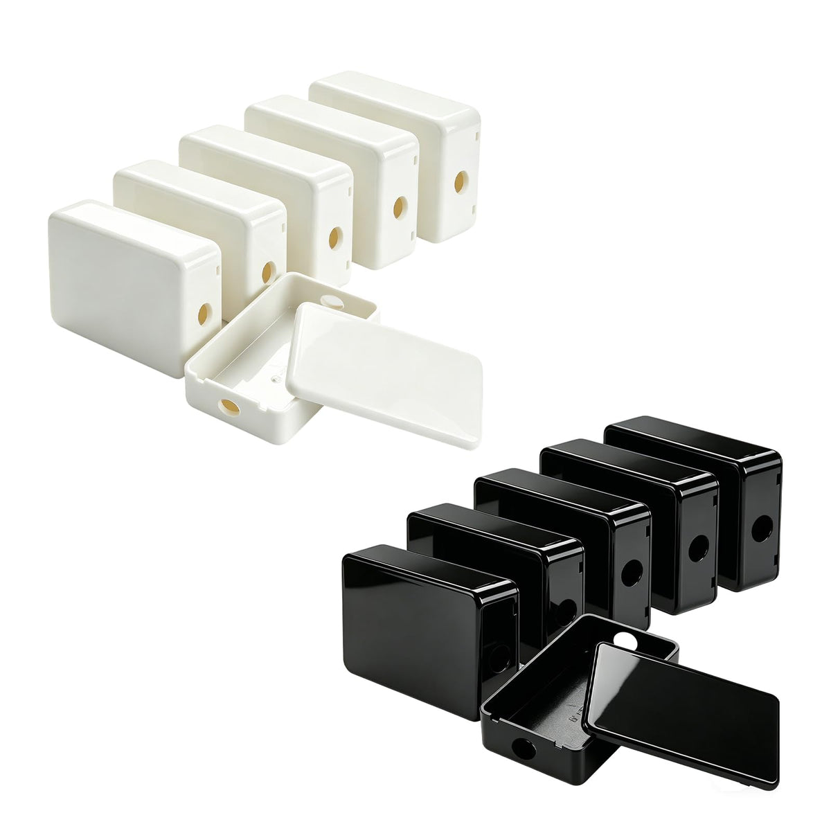 Mini Junction Box ABS Waterproof Surface-Mounted 55×35×15mm 12pc – White