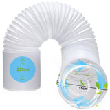 Hukermoon exhaust hose air conditioning hose 150mm, PP exhaust hose air conditioning unit 2M flexible hose air conditioning steel wire foldable, ventilation hose for air conditioning systems, tumble dryers, extractor hoods