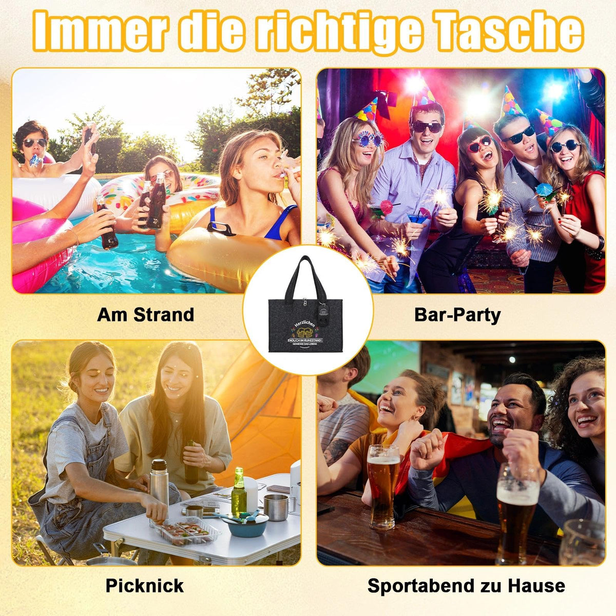 Bottle Carrier Bag 6-Bottle Beer Carrier with Opener Gift for Men – Holds 6 Bottles