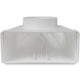 Racord cot 90 grade plat dreptunghiular 220x90 mm la țeavă rotundă Ø125 mm pentru ventilație