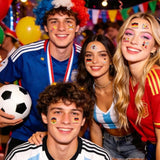 Tatuaje temporare impermeabile față și corp tematică fotbal Cupa Mondială 2026, set 40 buc – Diverse