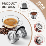 Capsulă de cafea reutilizabilă din inox reîncărcabilă compatibilă Nespresso – Argintiu